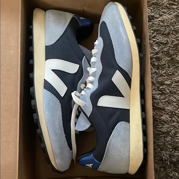 Men's Navy and White Sneakers - Picture 1 of 15
